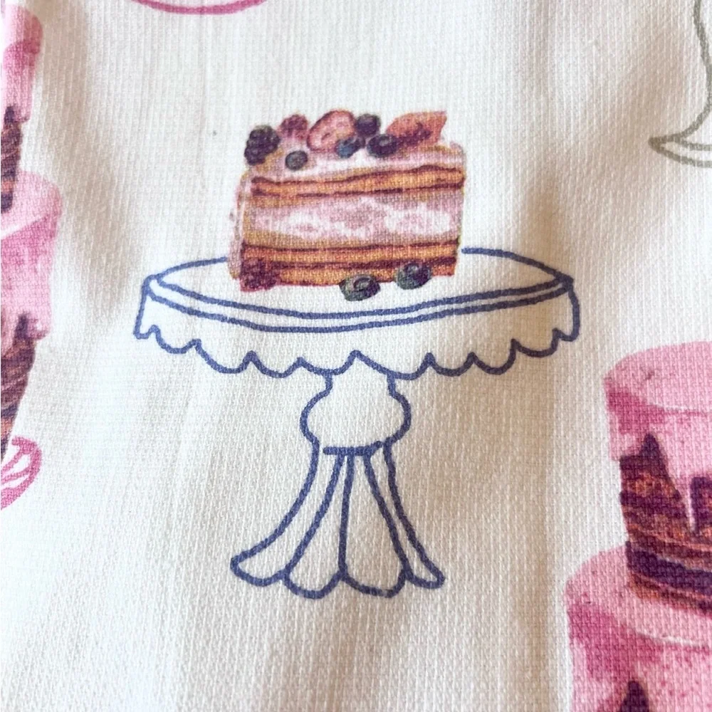 🎂 BAKE ME A CAKE AS FAST AS YOU CAN Pink Set of 2 Kitchen Towels NEW
